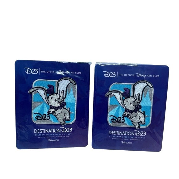 2023 Disney Destination D23 Event Exclusive Dumbo The Flying Elephant 2 Patches - Picture 1 of 9